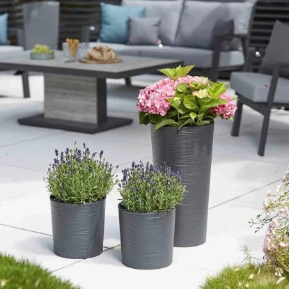 Siena Garden Pflanzgefäß Modern Locon Graphit Ø 25x46,5 Cm 5 Siena Garden Pflanzgefäß Modern Locon Graphit Ø 25x46,5 Cm – Bild 5