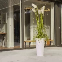 Siena Garden Pflanzgefäß Modern Lille Weiß Ø 25x46,5 Cm -Schwingen Sie Ihre Topfpflanzen. 8631400 1346 5