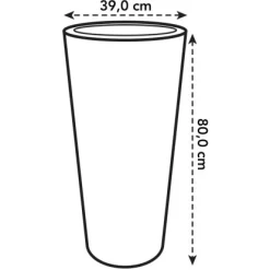 Elho Blumentopf Pure Straight Hoch Ø 38,5 Cm Weiß -Schwingen Sie Ihre Topfpflanzen. 8711904193942 4667 03