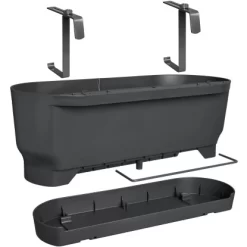 Elho Übertopf Greenville Easy Balcony 19,4 Cm X 52 Cm Living Schwarz -Schwingen Sie Ihre Topfpflanzen. 8711904496395 4667 08