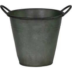 M Collections Pflanztopf Zink Vintage Rim Pot 30 Cm X 30 Cm Dunkelgrün