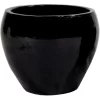 M Collections Pflanztopf Belly Falling Glazed 28 Cm X 28 Cm Schwarz