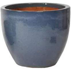 M Collections Pflanztopf Egg Pot Glazed 30 Cm X 30 Cm Grau