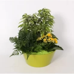 Arrangement Blüh- Und Grünpflanzen Im Farbigen Keramik-Gefäß Topf-Ø Ca. 22 Cm -Schwingen Sie Ihre Topfpflanzen. 8719194194267 4883 3