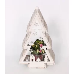 Flammendes Käthchen Im Weihnachtsbaum-Holz-Gefäß Topf-Ø Ca. 22 Cm