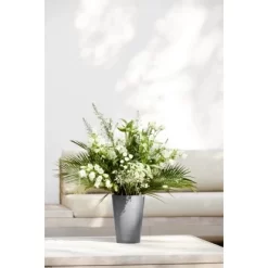 Ecopots Vase Pisa Grau 17,5 Cm X 3 Cm -Schwingen Sie Ihre Topfpflanzen. 8 11012100 Pisa17.5Grey 90