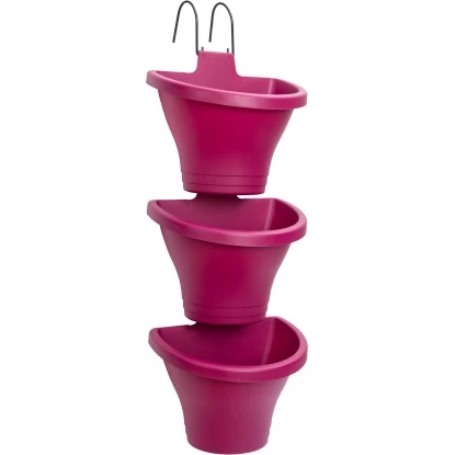 Elho Geländertopf Corsica 24 Cm 3er-Set Kirschrot 2 Elho Geländertopf Corsica 24 Cm 3er-Set Kirschrot – Bild 2