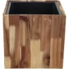 Pflanztopf Quader FSC-Akazienholz Geleimt Inkl. Kunststoff-Einsatz 43 Cm X 40 Cm