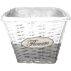 Franz Müller Übertopf 27 Cm X 27 Cm Grau-Weiß